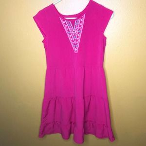 Wonder Nation Dress Pink Tiered Cap Sleeve, XL